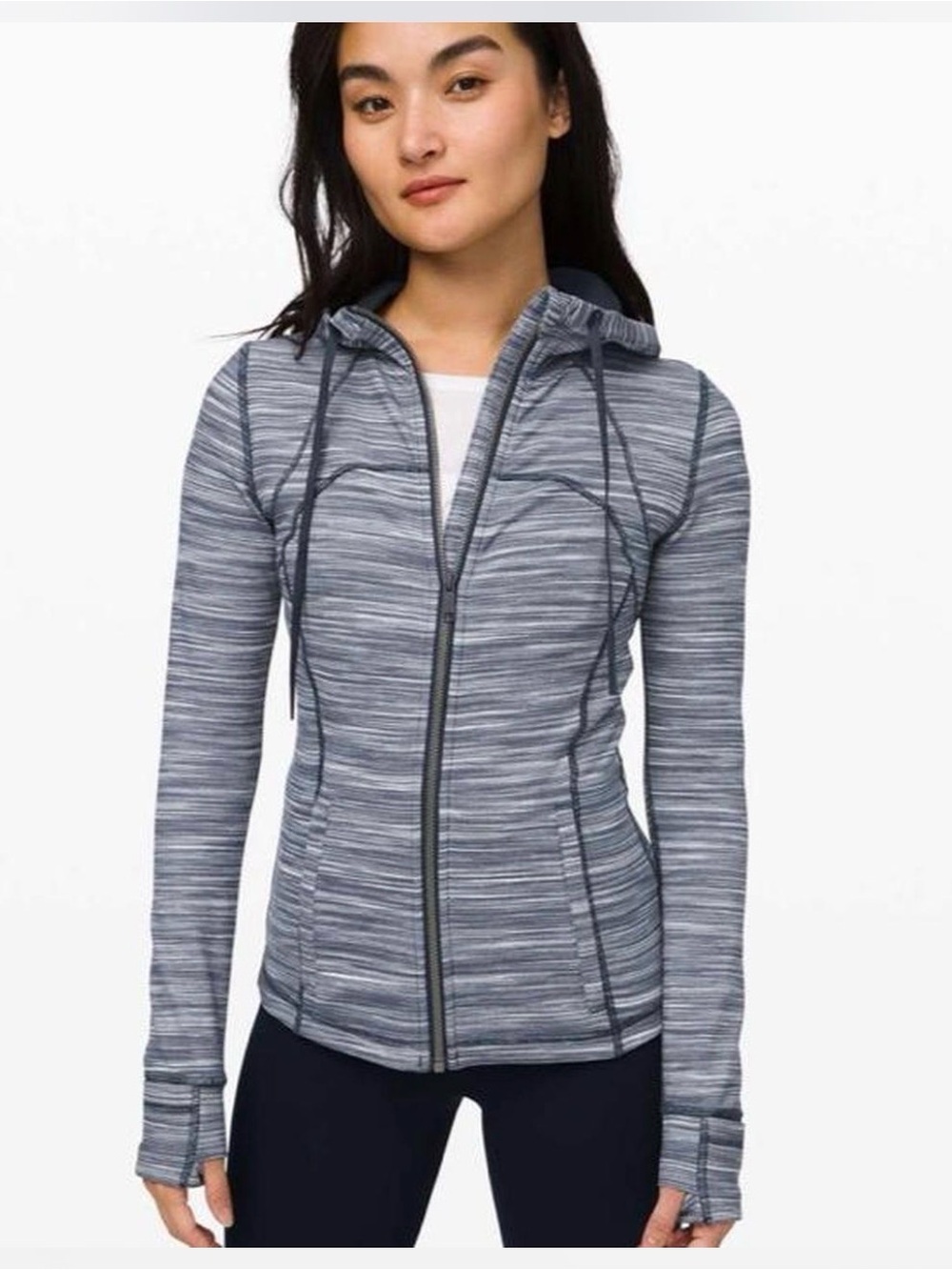 lululemon athletica  define jacket black and  Gray Hooded Zip Jacket